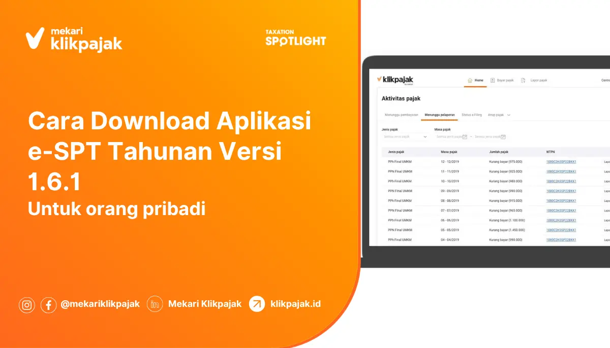 Cara Download Aplikasi e-SPT Tahunan Orang Pribadi Versi 1.6.1