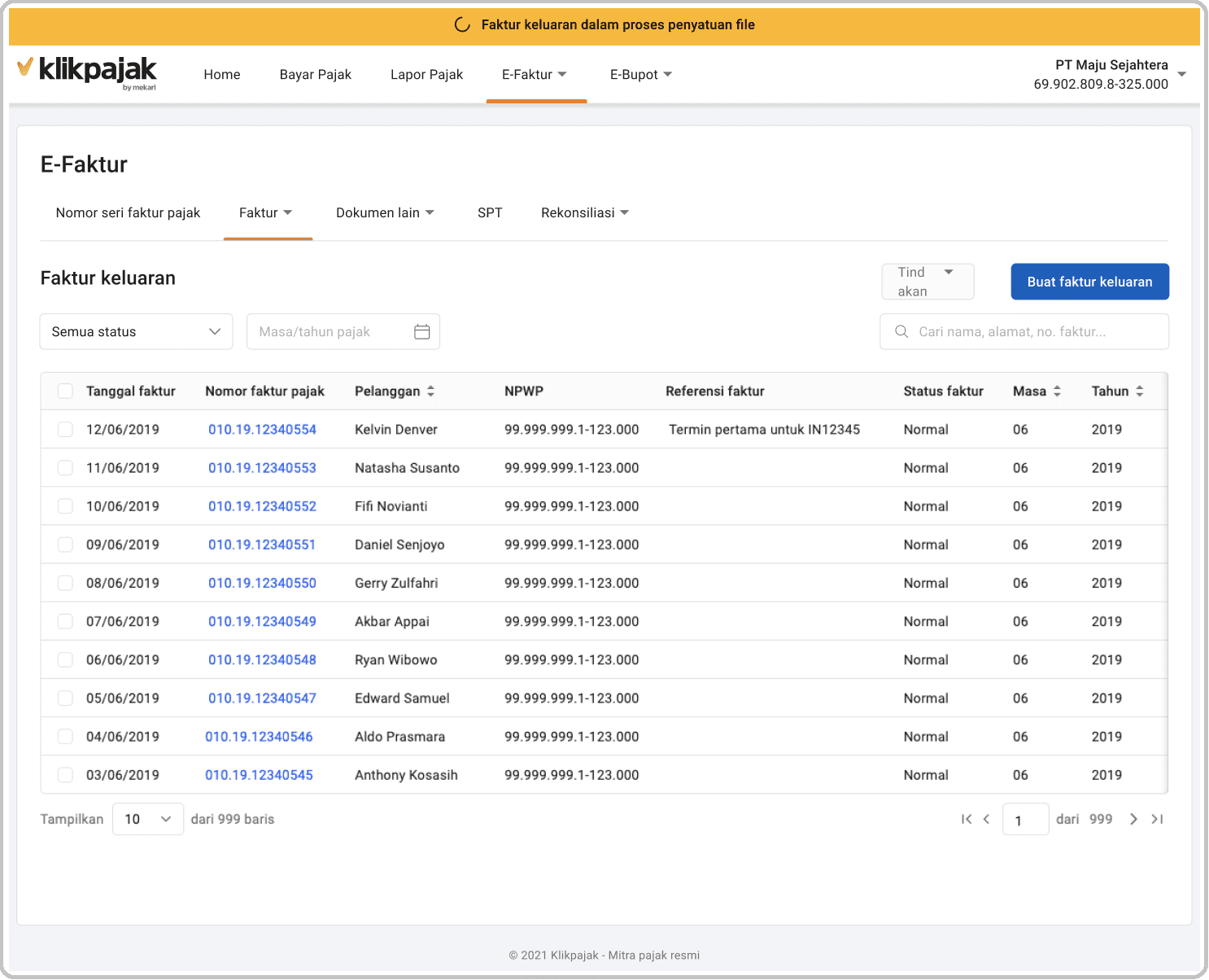 Download Faktur Keluaran (Unduh Faktur Keluaran) di Fitur Bulk Download