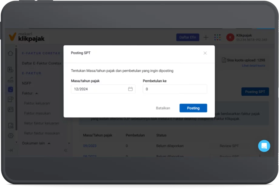 Cara Lapor Faktur Pajak Digunggung 2