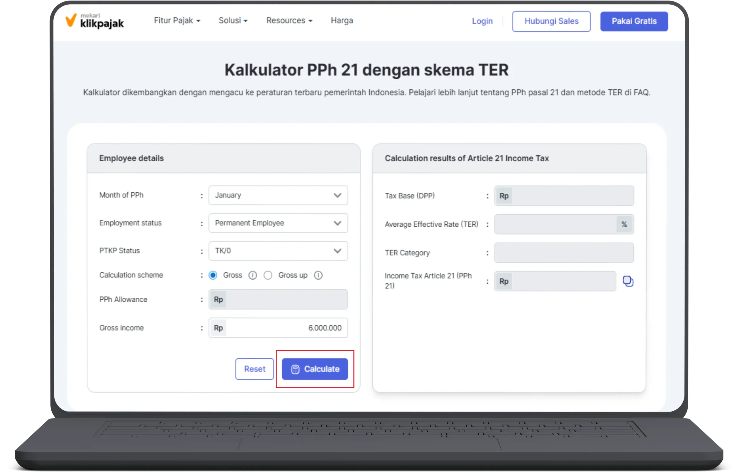 Kalkulator PPh 21 Karyawan