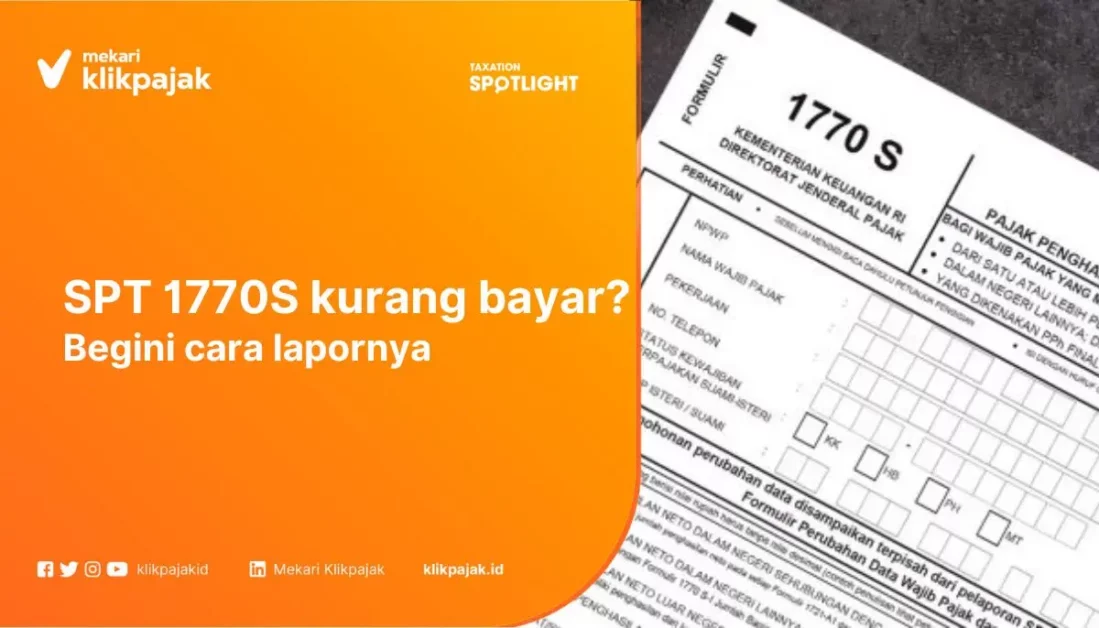 Cara Lapor SPT 1770S Kurang Bayar