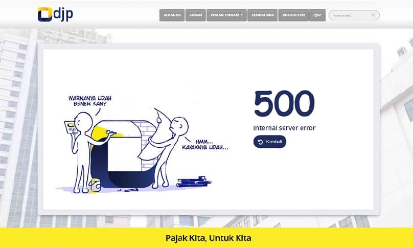 DJP Online Error 500