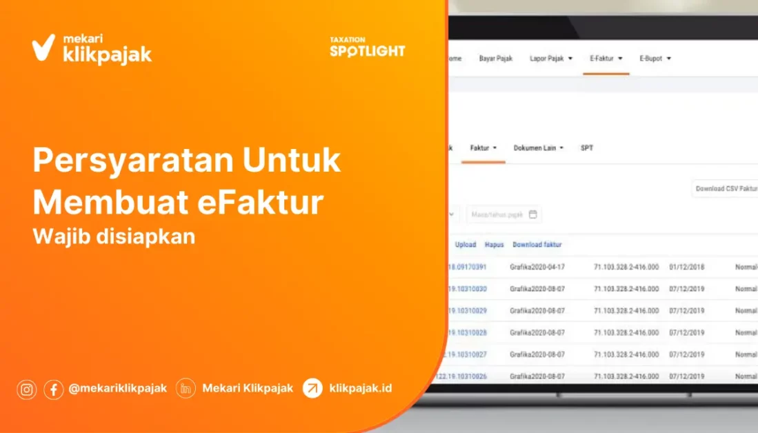 syarat membuat efaktur