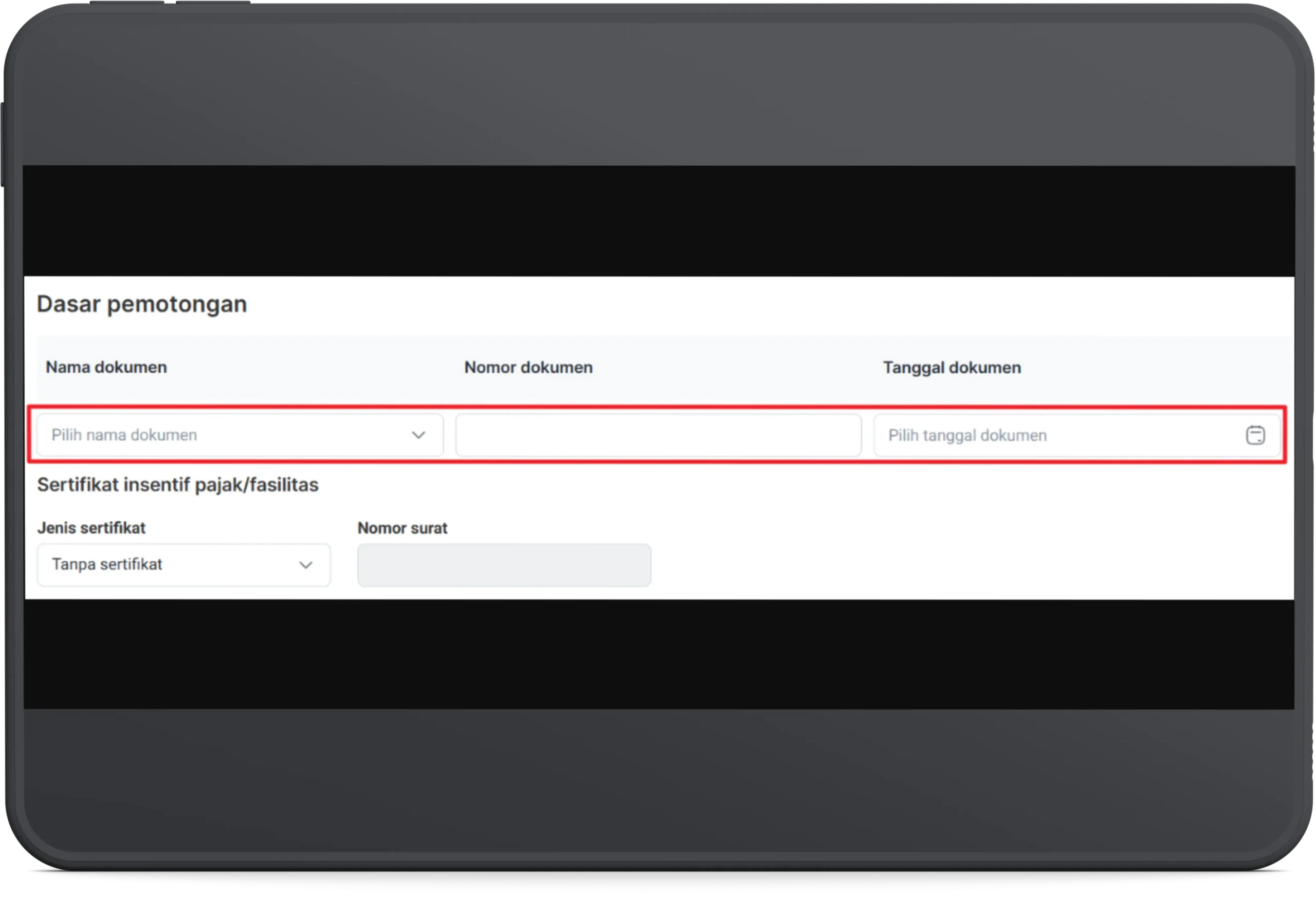 Buat bukti potong pph unifikasi 4