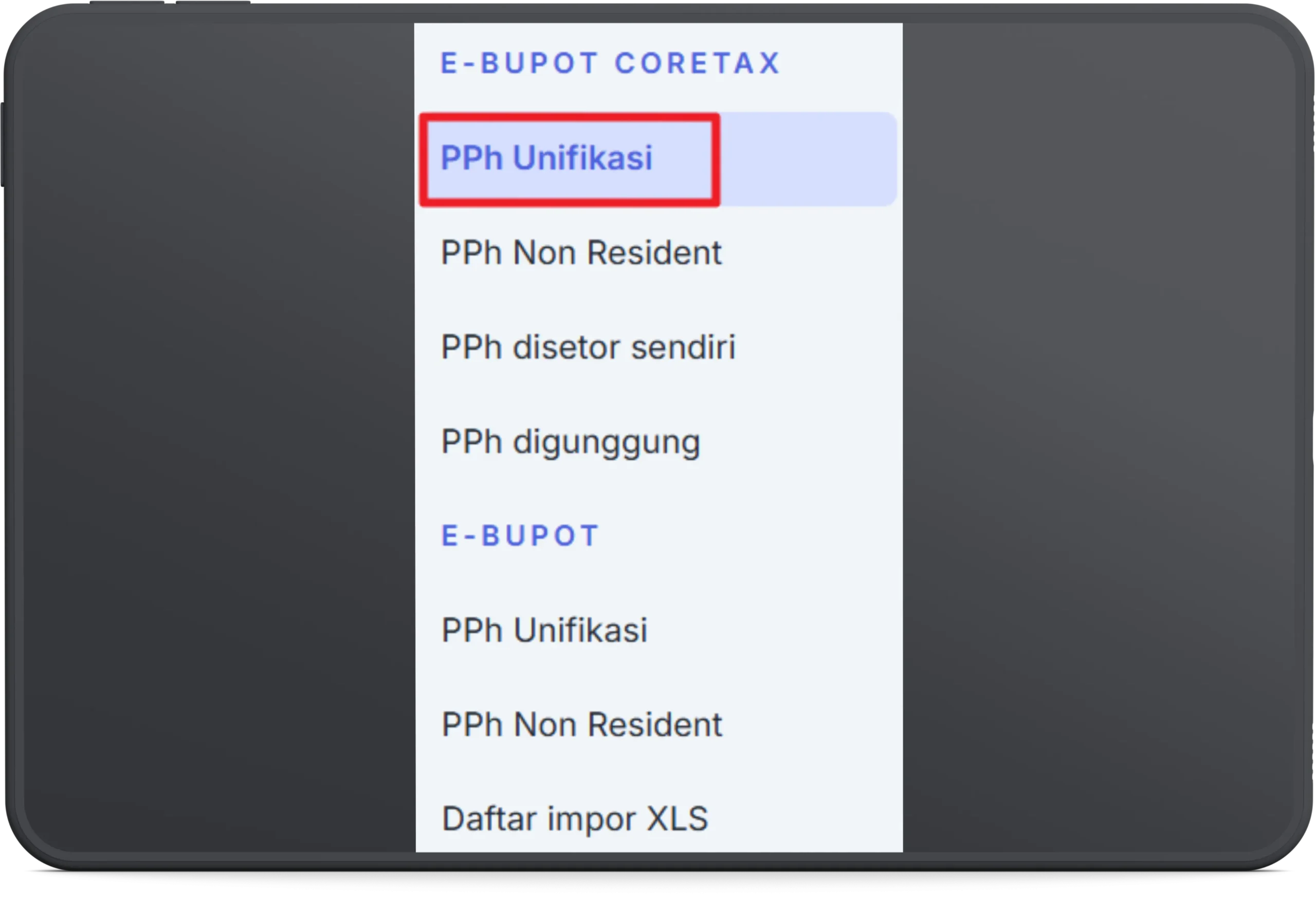 Buat bukti potong pph unifikasi coretax