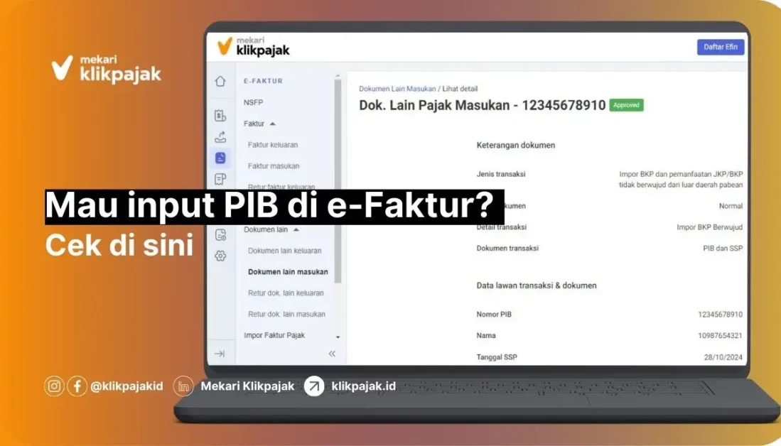 Cara Input PIB di eFaktur