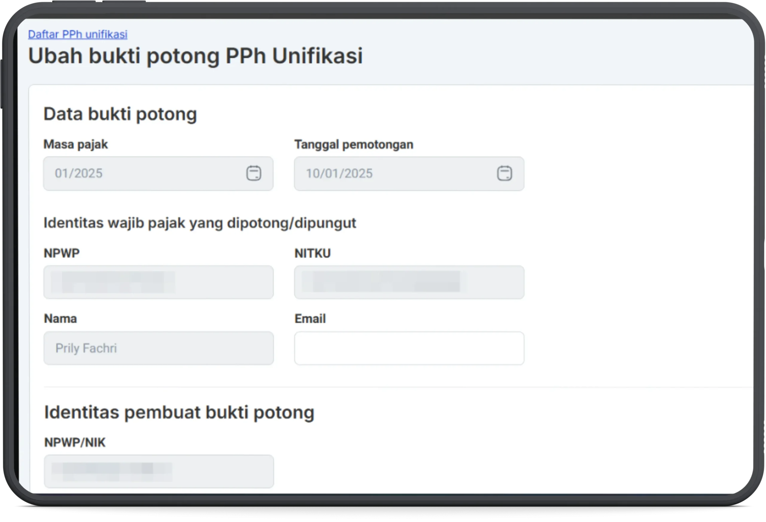Cara ubah ebupot unifikasi 2
