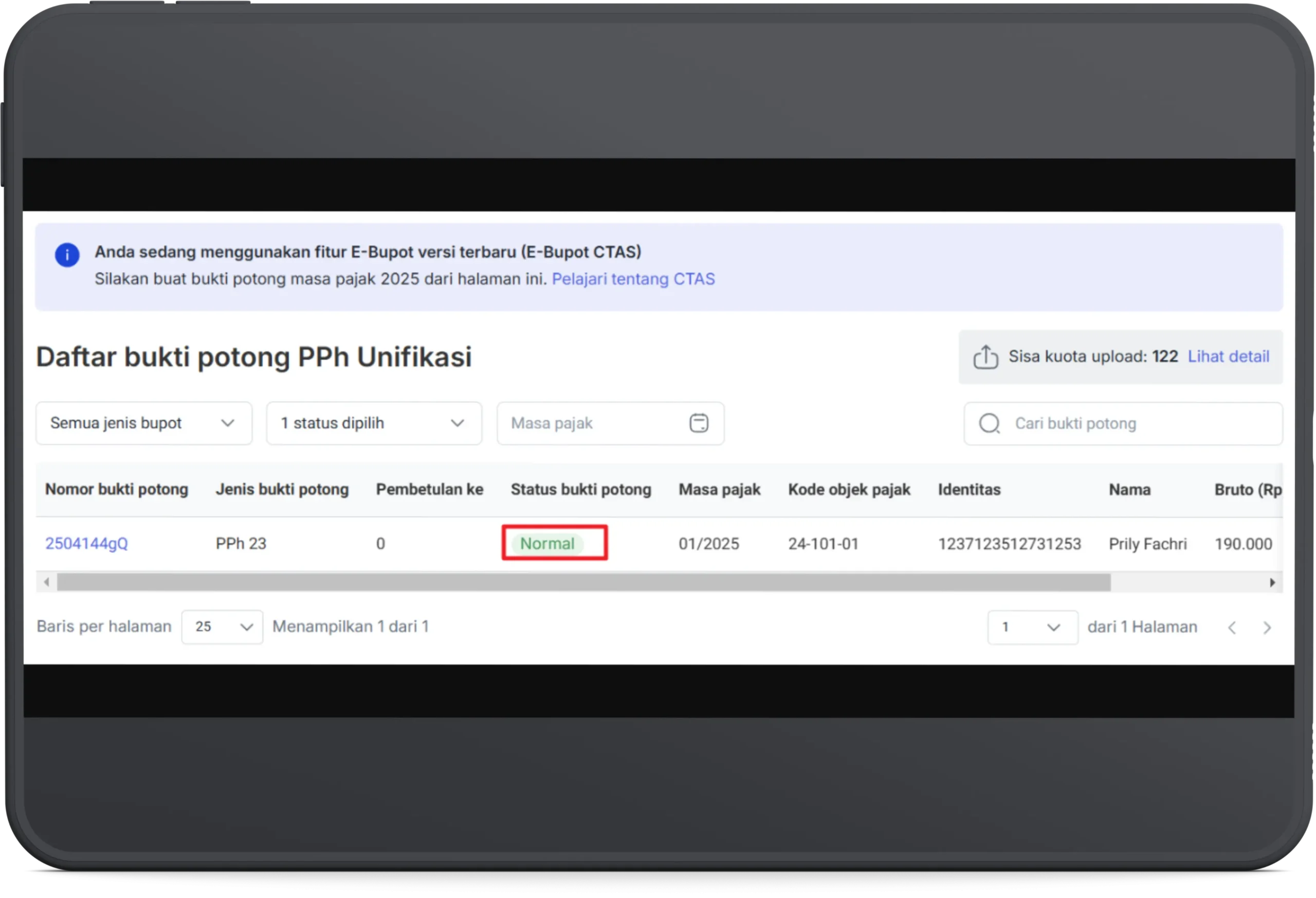 Cara ubah ebupot unifikasi 5