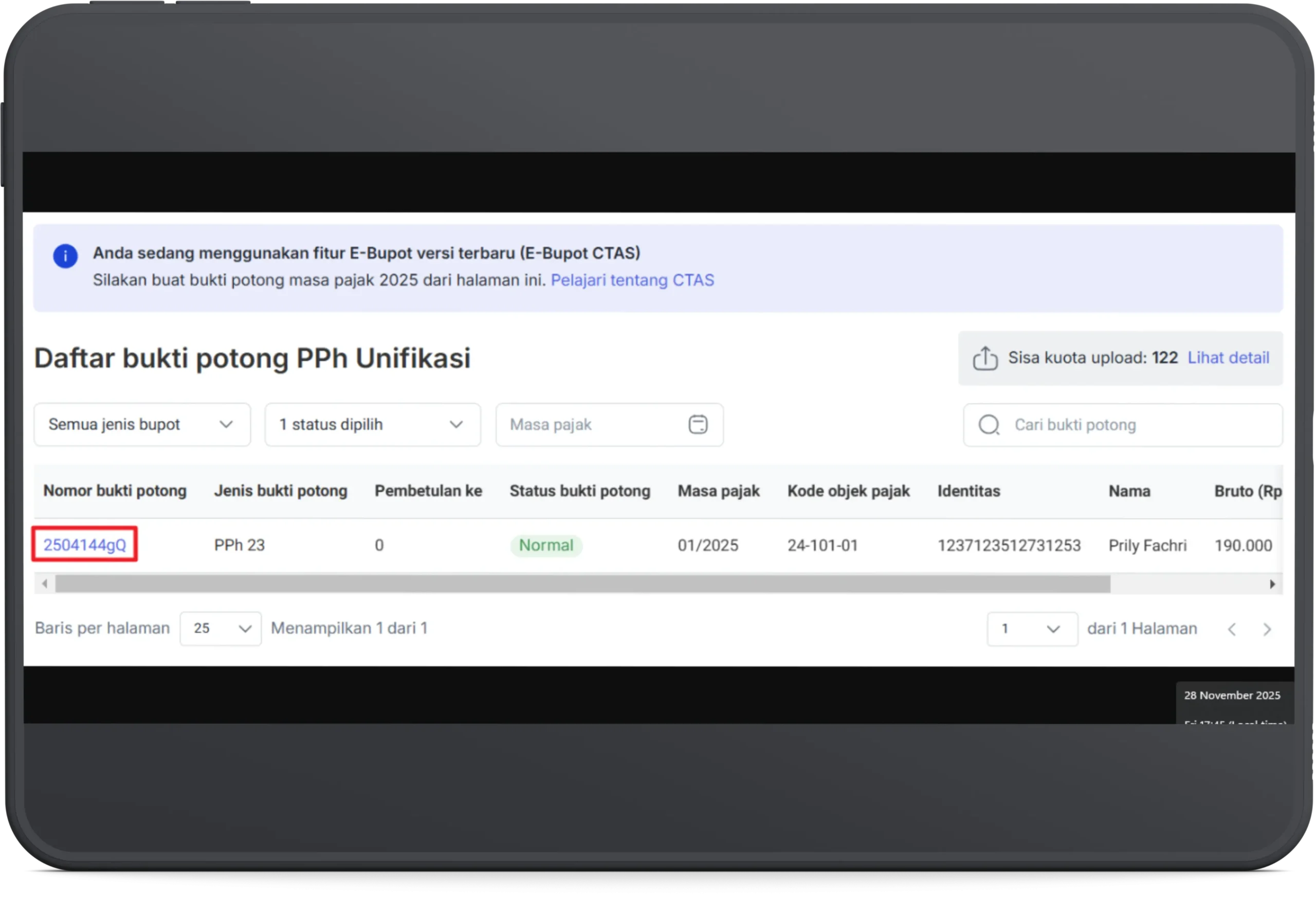 Cara ubah ebupot unifikasi