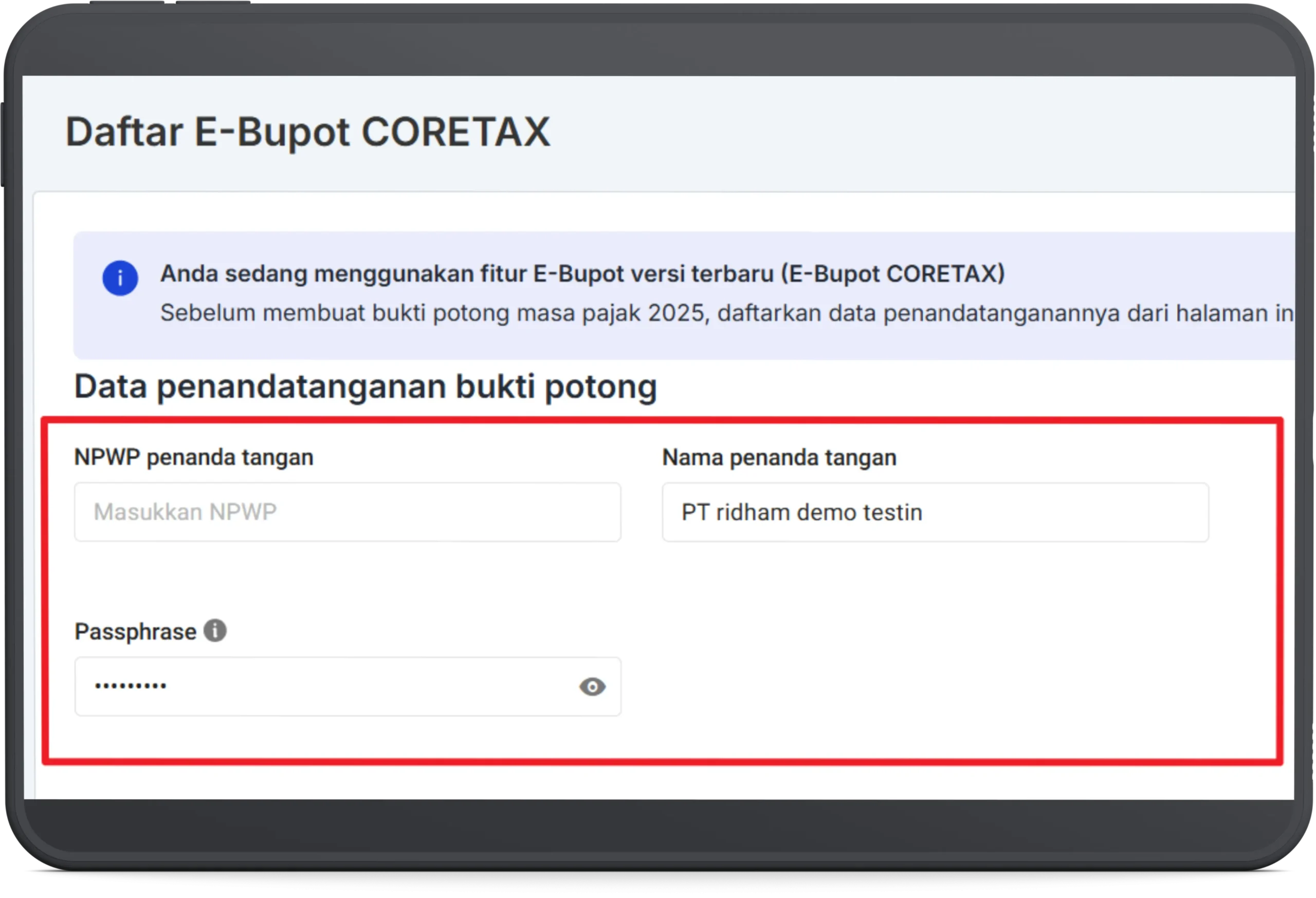Daftar E-Bupot Coretax Mekari Klikpajak