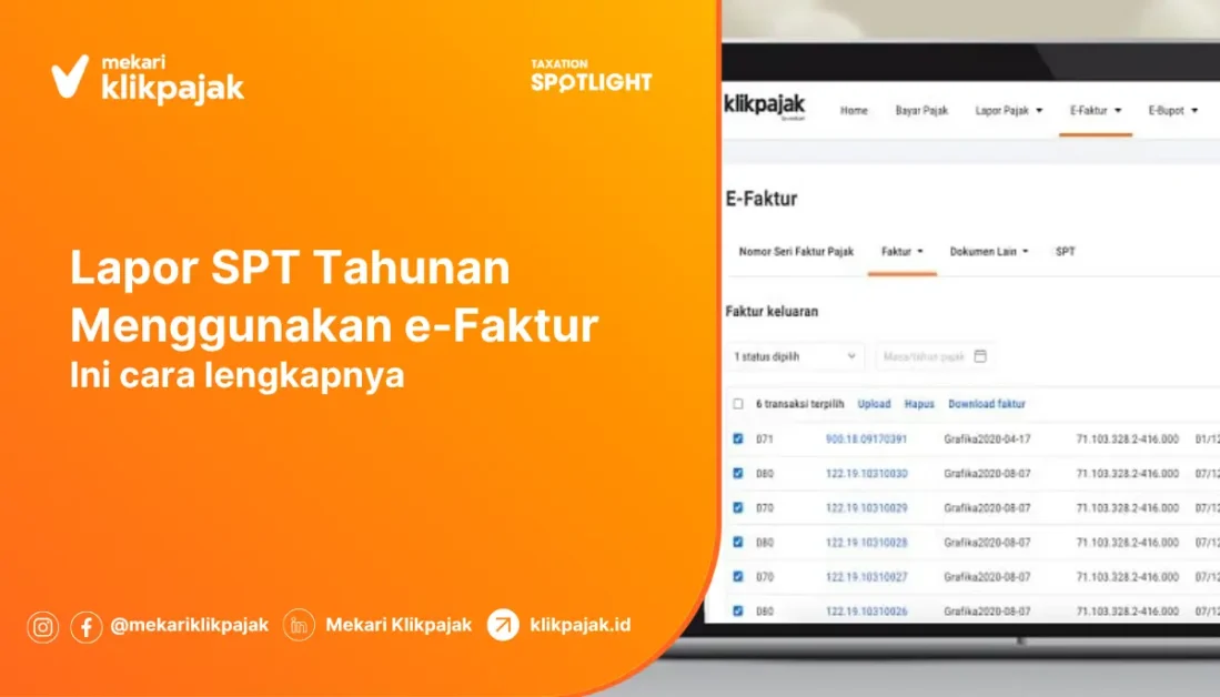 cara lapor spt tahunan dengan efaktur