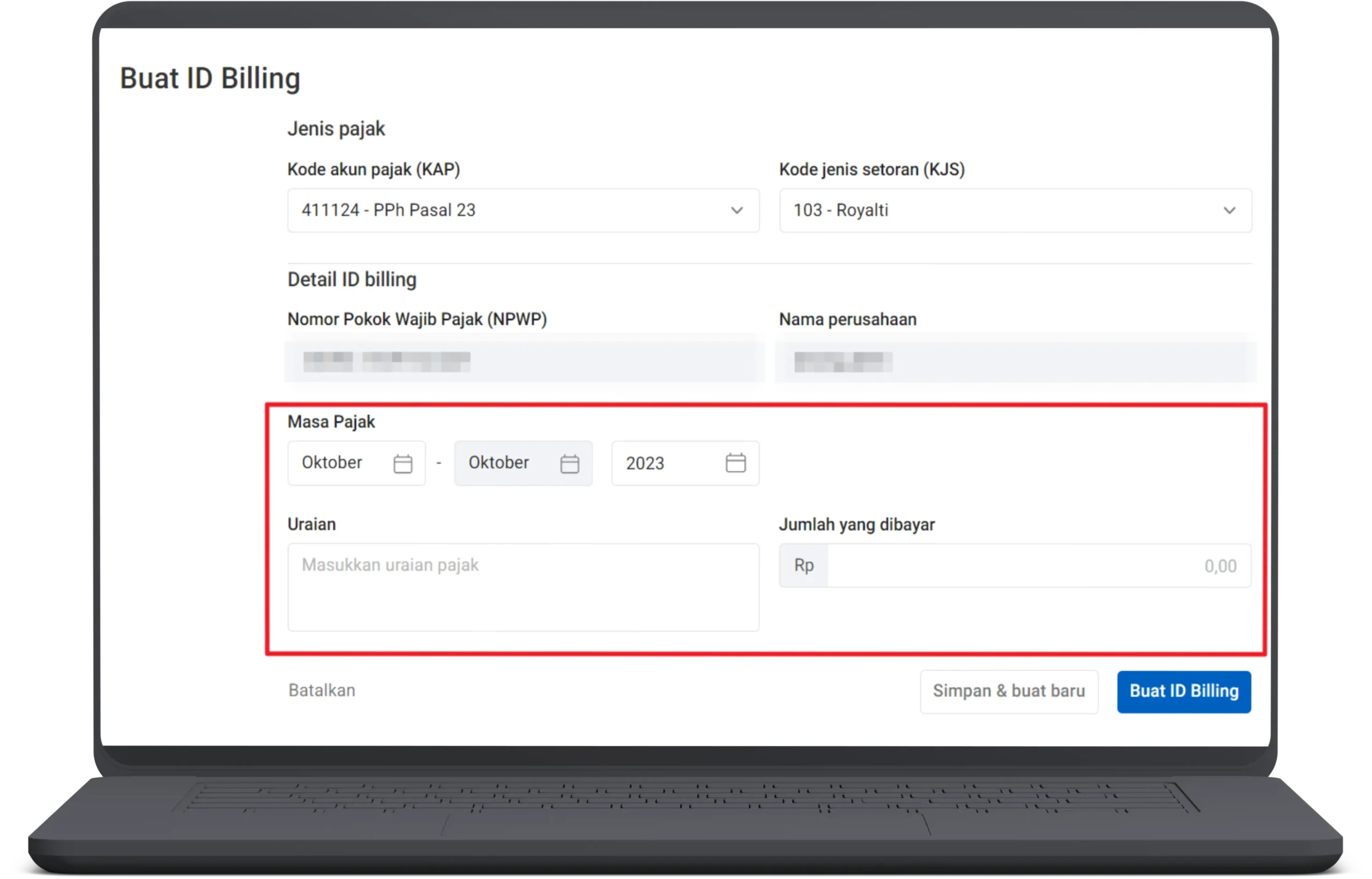 Cara Membuat kode Billing 4