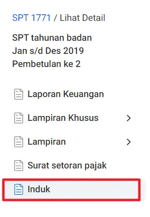 induk spt badan