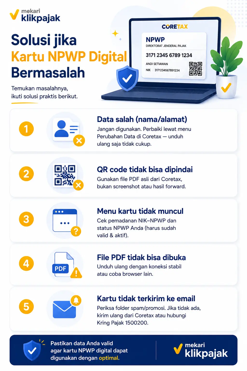 Solusi jika Kartu NPWP Digital Bermasalah di Coretax