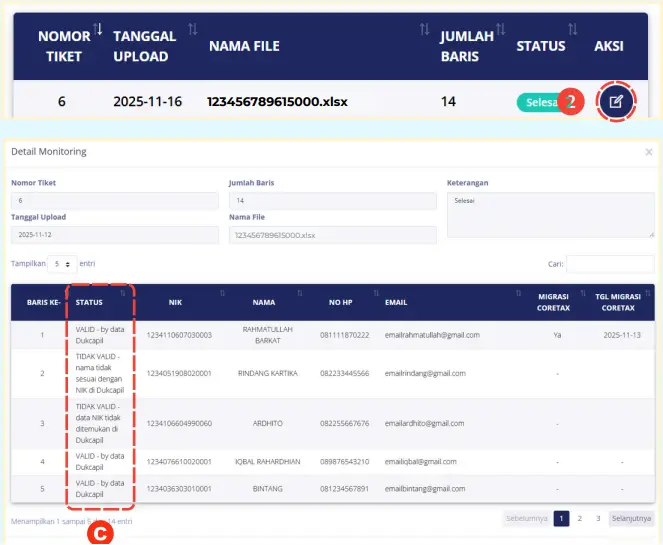 Cara Registrasi Massal NIK Karyawan